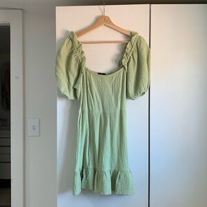 Green Gauze Smocked Sundress Size S